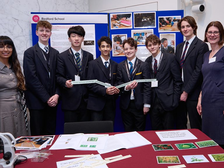 The team of Bedford School boys that presented at the Royal Society. Image: Bedford School