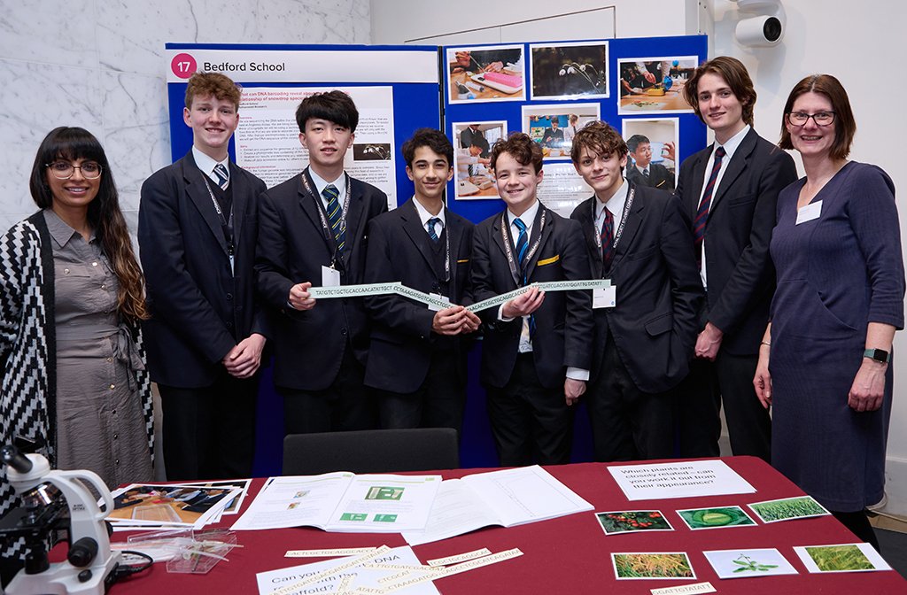 The team of Bedford School boys that presented at the Royal Society. Image: Bedford School