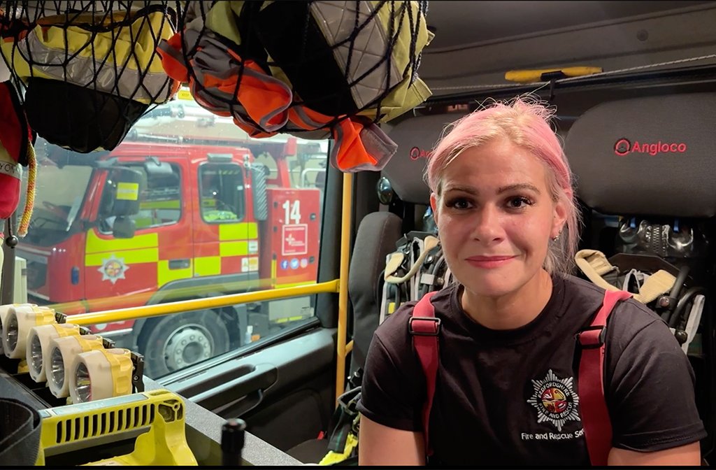 Amy Arnold, an on-call firefighter with BFRS. Image: Bedford Independent