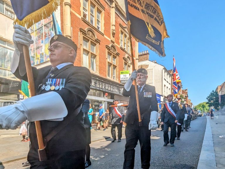 Armed Forces Day parade on Bedford High Street. Image: Bedford Borough Council