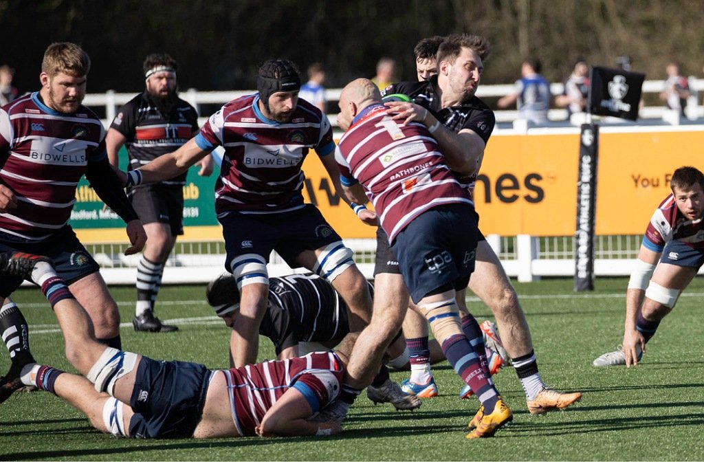 Bedford Athletic RFC in action at home to Shelford in March 2024