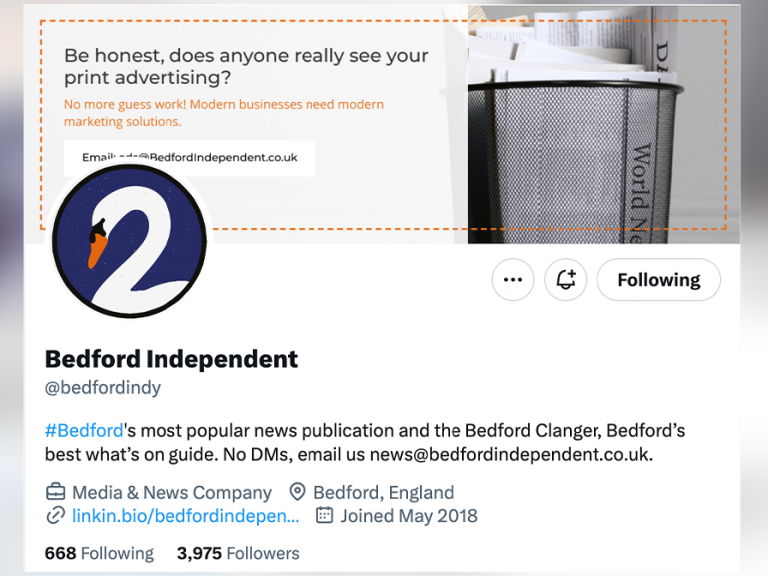 Bedford Independent Twitter/X profile header