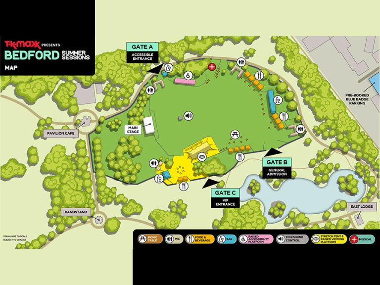 Bedford Summer Sessions 2025 map of Bedford Park. Image: Cuffe & Taylor