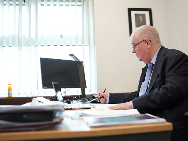 Bedfordshire Police and Crime Commissioner John Tizard in his office. Image: Bedfordshire OPCC
