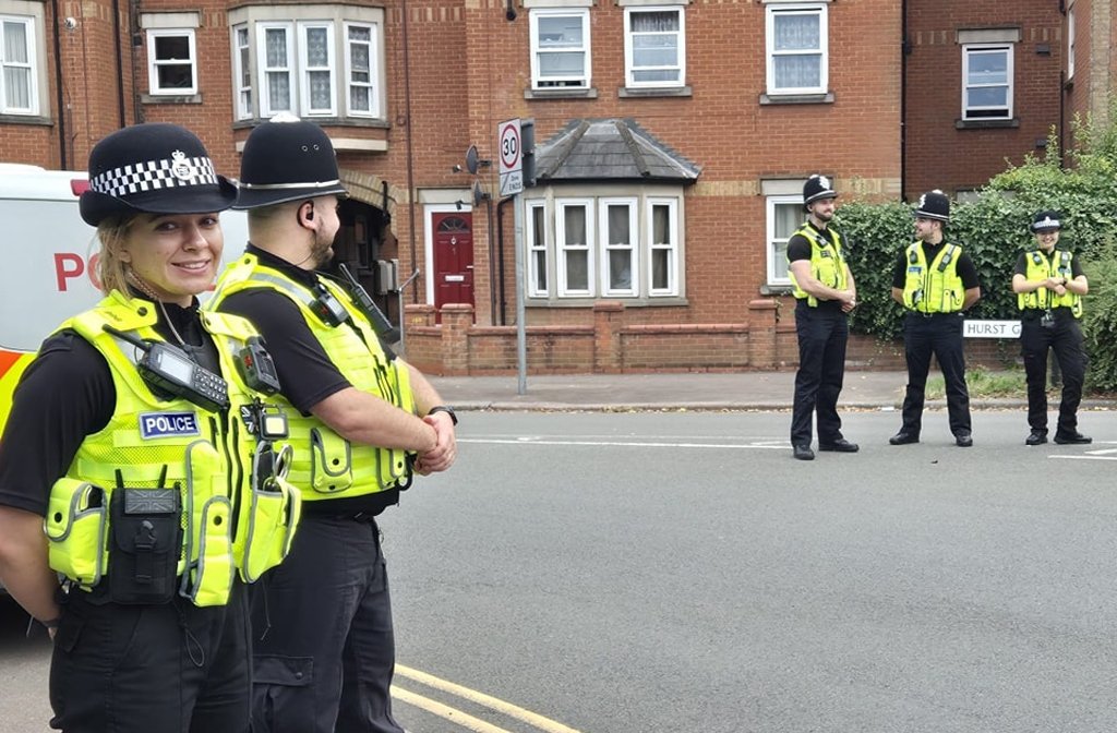 Bedfordshire Police officers in Queen's Park Image Islam Bedford Facebook