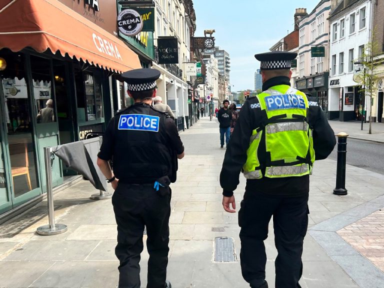 Police on the beat on Bedford High Street. Image: Bedfordshire Police/Facebook
