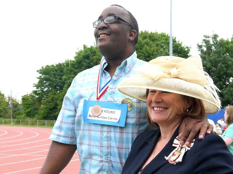 One of the many competitors with former Lord Lieutenant of Bedfordshire, Helen Nellis