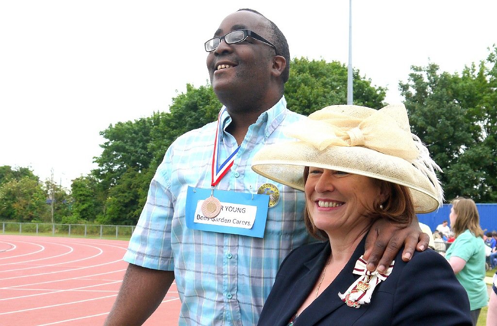 One of the many competitors with former Lord Lieutenant of Bedfordshire, Helen Nellis
