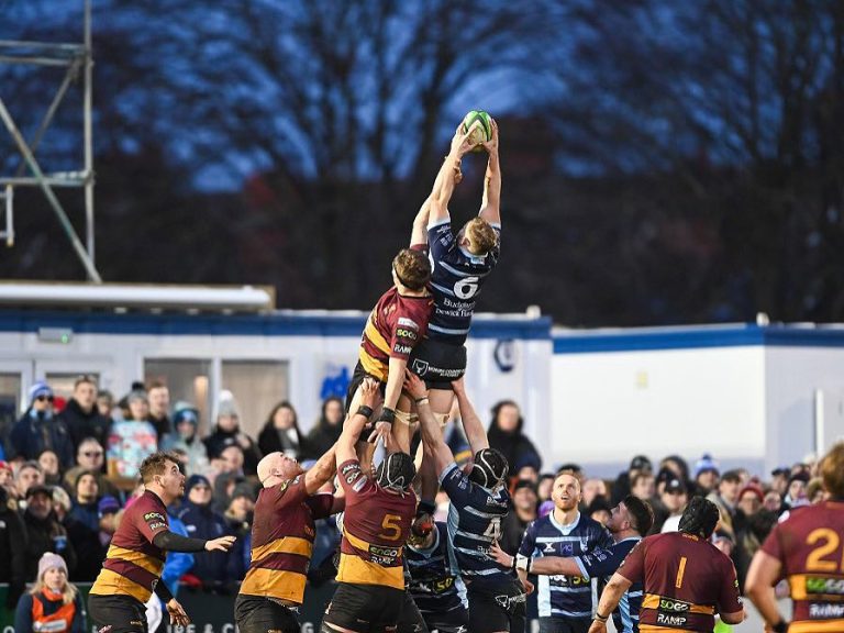 Bedford Blues in action against local rivals, Ampthill