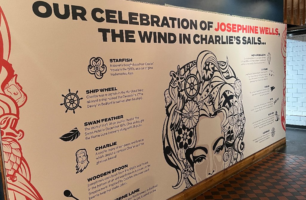A mural to Josephine wells at Brewpoint. Image: Bedford Independent