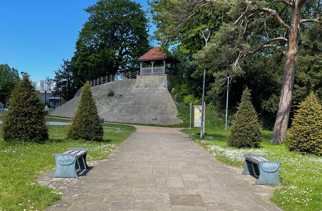 Bedford's Castle Mound is all that is left of Bedford's original castle.