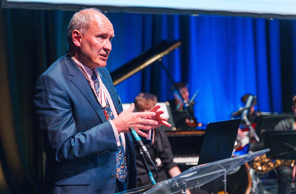 Closing remarks from Deputy Lieutenant (DL) Nick Kier at the 2024 Bedford Independent Everyday Heroes Awards. Image: Bedford Independent