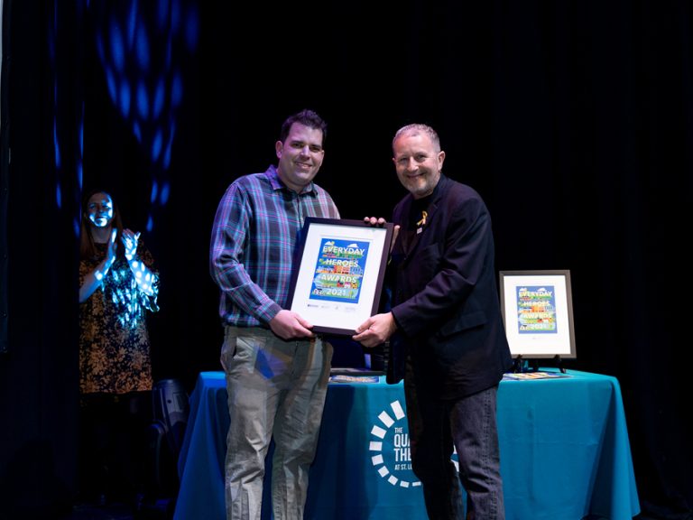 Fundraiser Individual Highly Commended Godwin Debattista with Daniel O'Loughlin from White Hart Press