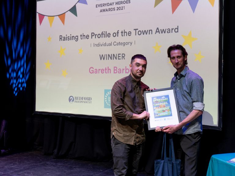 Raising the Profile of the Town winner Gareth Barber with James Pharaoh from The Quarry Theatre at St Lukes