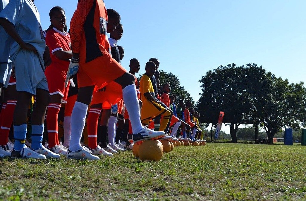Image of young footballers in South Africa with charity, Football Academy Noah