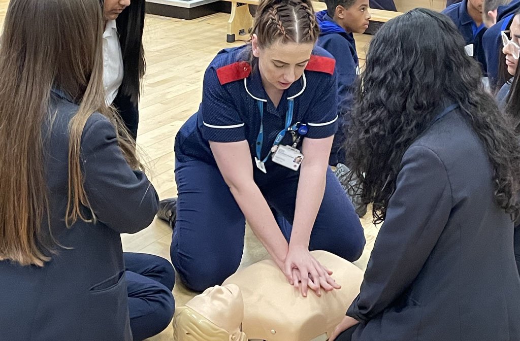 Hands on first aid work experience at Wixams Academy 