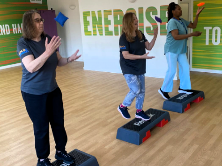 The new hard of hearing exercise class in action at the John Bunyan Centre