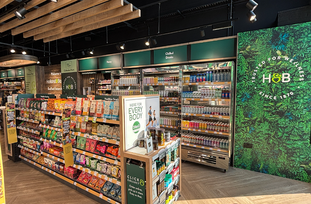 Inside the new Holland & Barrett store at Bedford Interchange