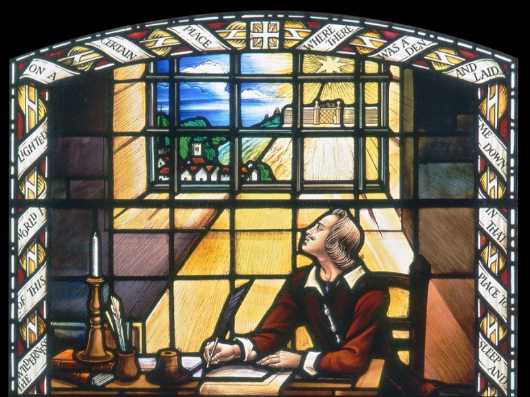 John Bunyan stained glass window