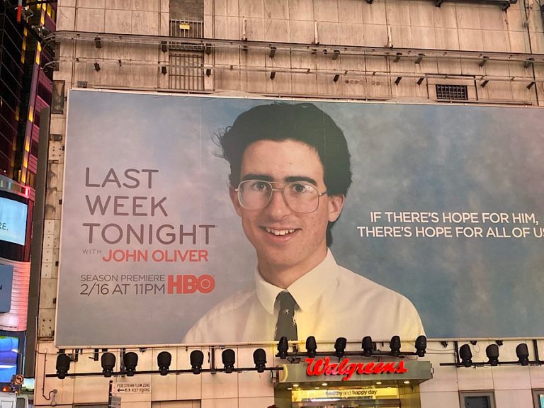 John Oliver in Times Square