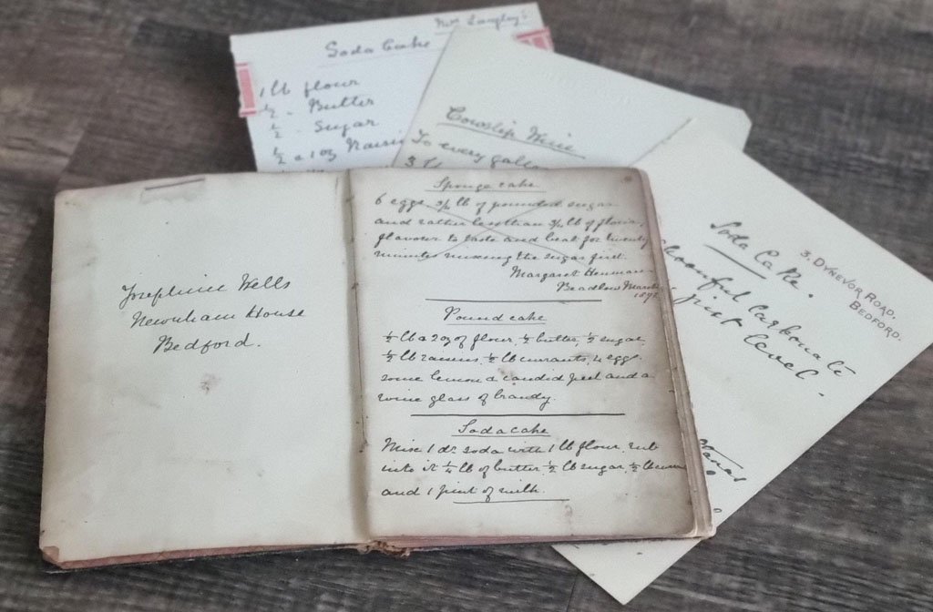 Josephine Wells' original cook book. Image Wells & co