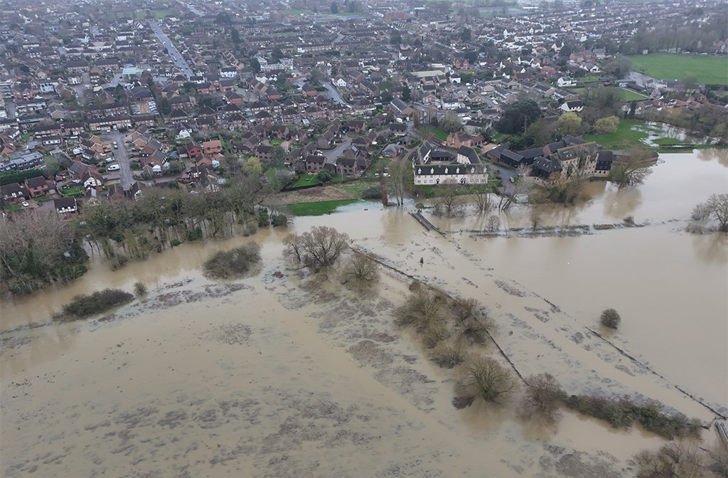 Kempston Mill and the surrounding areas are already prone to flooding as seen in this picture from February 2024. Image: ARTificial Elevations