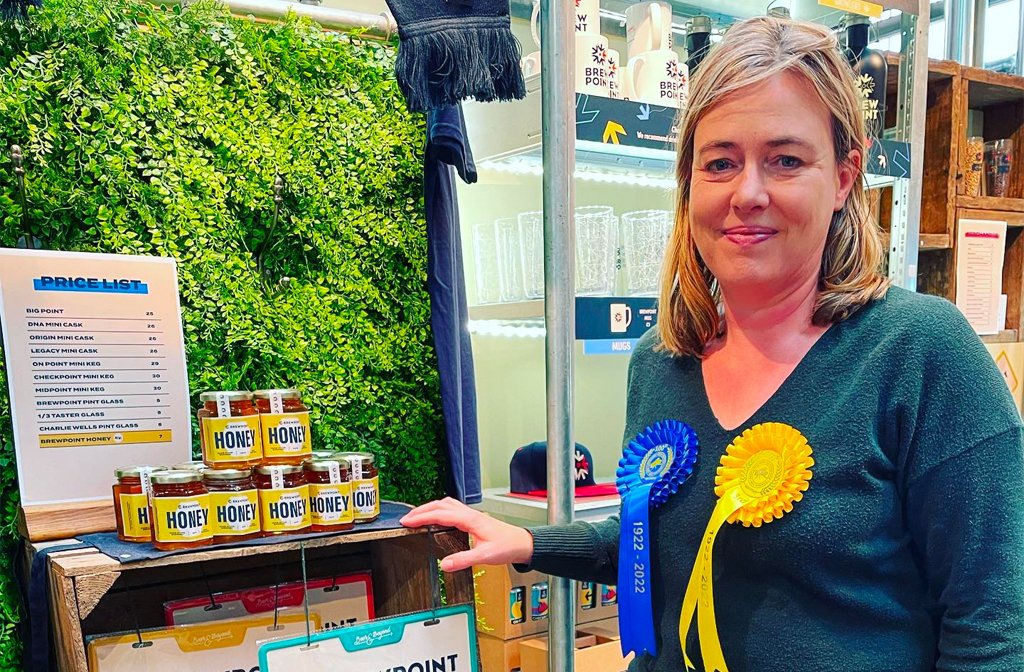 Louise Wells with Brewpoint Honey. Image: Wells & Co