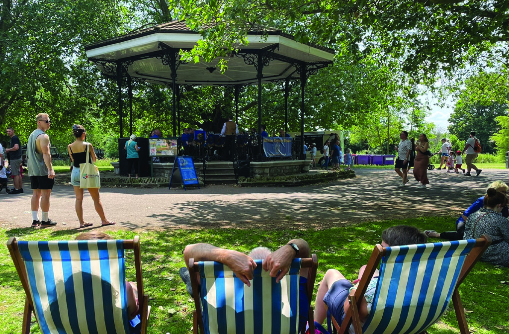 Mill Meadows bandstand hosts Music in the Meadows every Sunday during August. Image: Bedford Borough Council