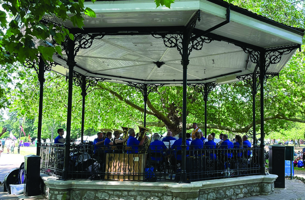 Mill Meadows bandstand hosts Music in the Meadows every Sunday during August. Image: Bedford Borough Council