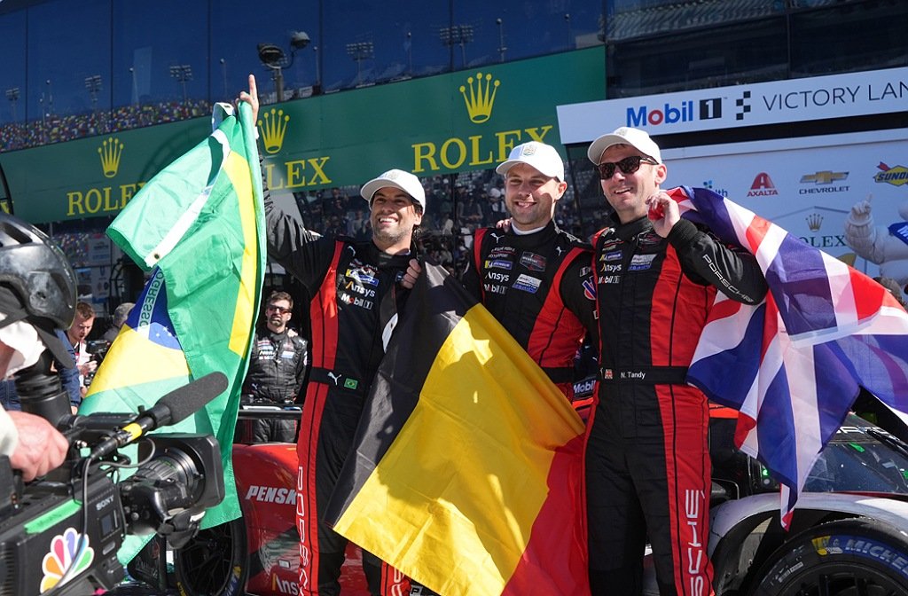 Endurance motorsport racers (left to right) Felipe Nasr, Laurens Vandoor and Nick Tandy 