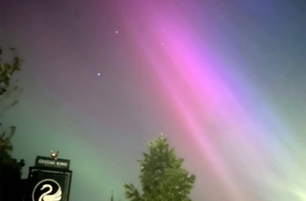 The Northern Lights at Cranfield. Image: Lesley O'Mara/Facebook