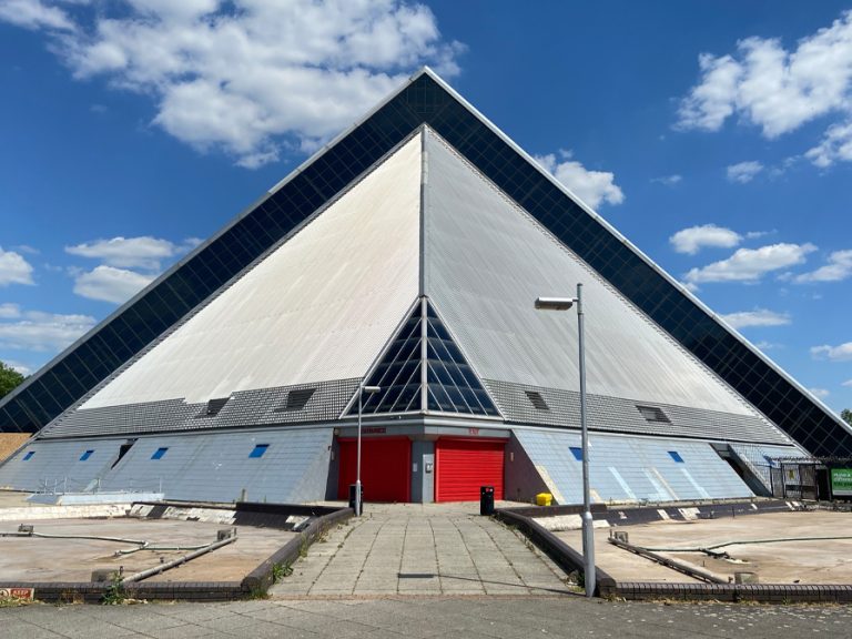 The foreboding entrance to Oasis Pool isn't inviting.
