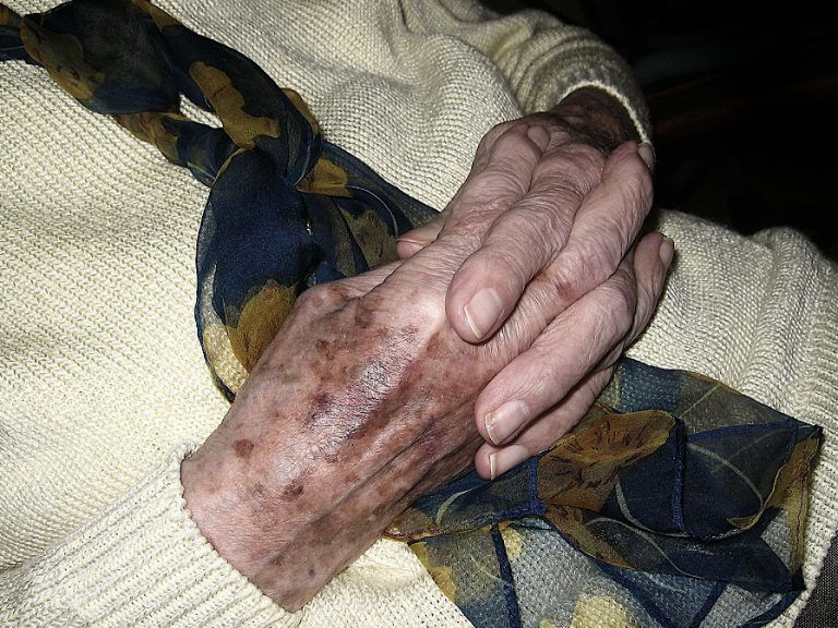 The hands of an older person