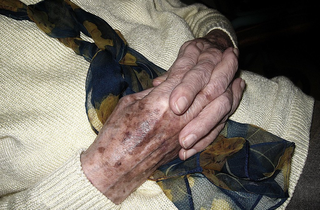 The hands of an older person