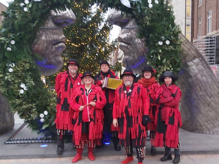 Red Cuthbert's Morris standing by the Silver Faces