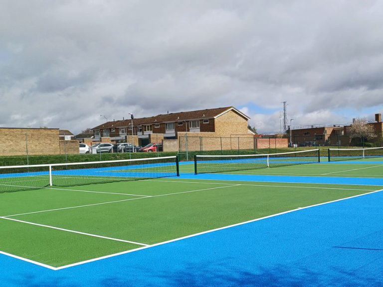 Refurbished tennis courts at Southfields Kempston. Image: Bedford Borough Council