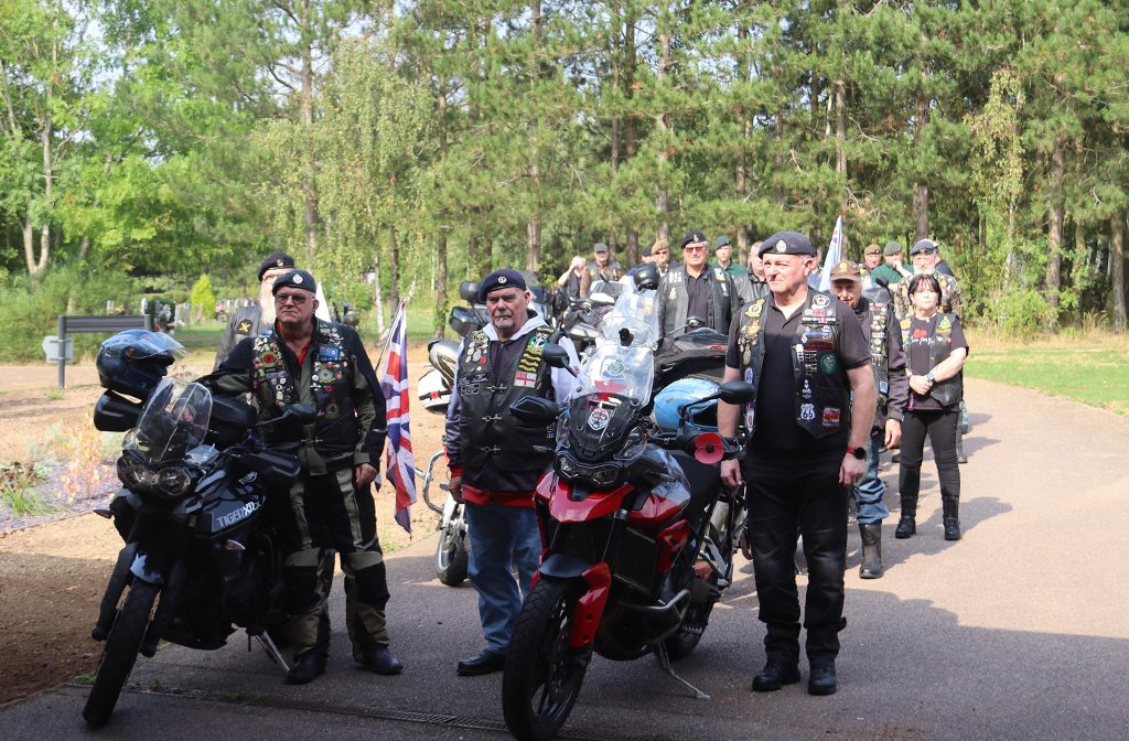 RBL Riders at Norse Road Cemetery paying their respects to Roy Easton. Image: Stanley's Photos