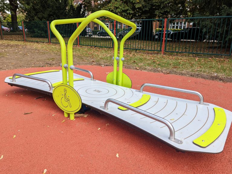 Russell Park wheelchair accessible seesaw image Bedford Borough Council