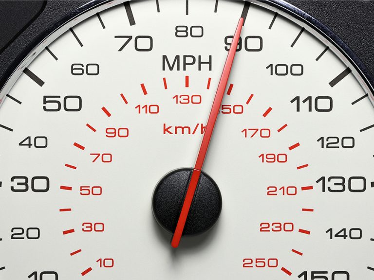 Speedometer fast speeding dangerous driving 90mph.