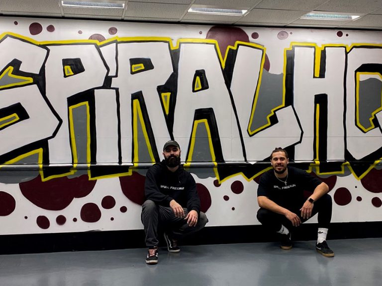 Jesse Mumford and Luke Brown at Spiral HQ at the Harpur Centre.