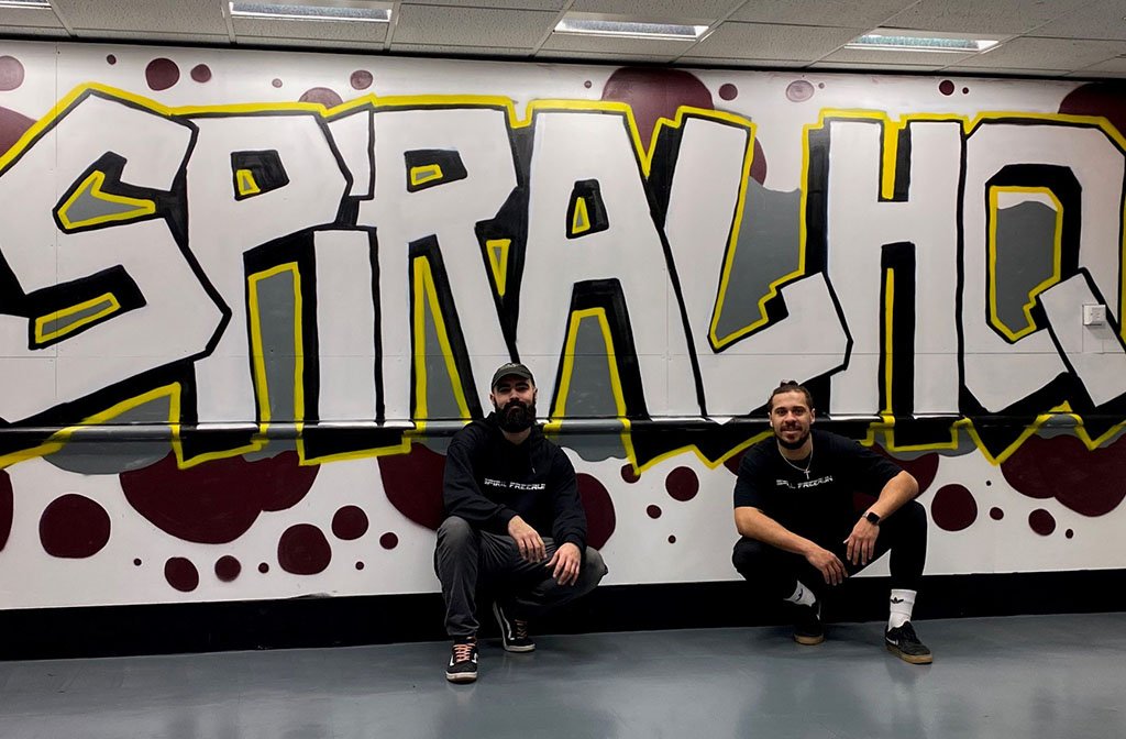 Jesse Mumford and Luke Brown at Spiral HQ at the Harpur Centre.