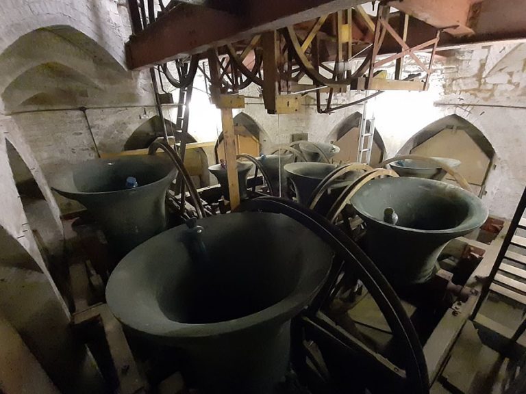 St Pauls' 12 bells hung on two levels. Image: James Saunders, Tower Captain