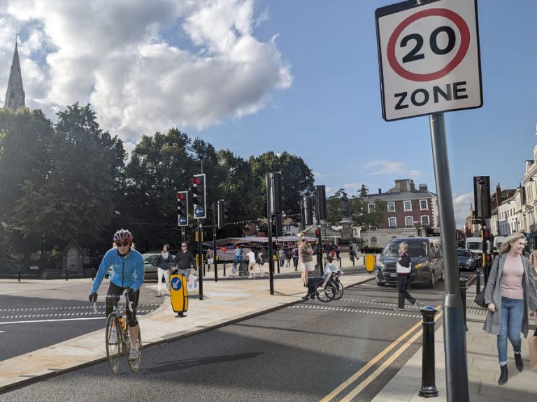 An artist's impression of the new road layout in St Paul's Square in Bedford