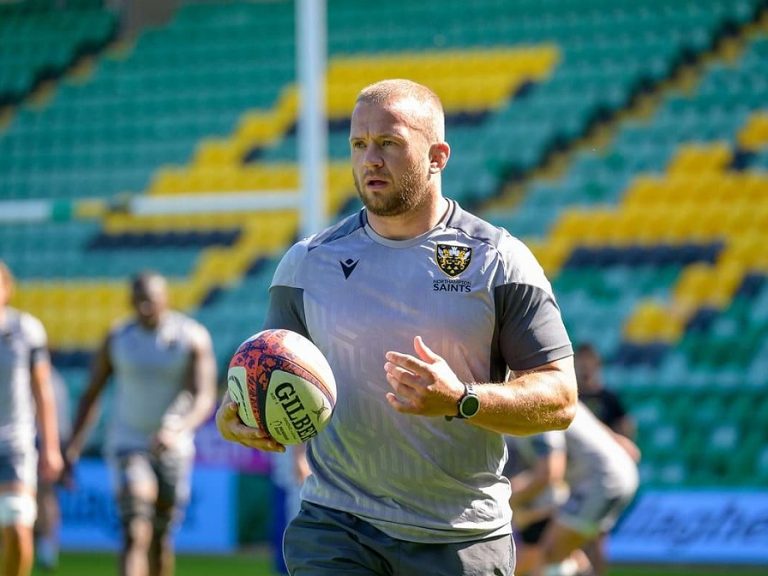 Tom Cruse in Northampton Saints kit as Bedford Blues announce him as forwards coach for 2024/25