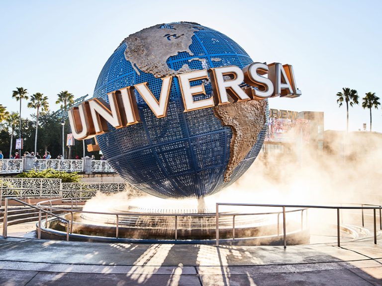 Universal Globe at theme park. Image: Universal Destinations & Experiences