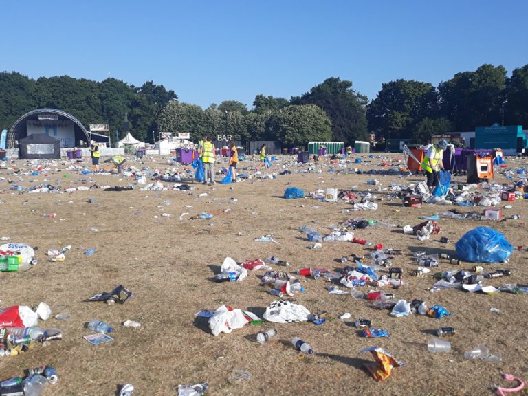 Volunteers clearing up Russell Park during the Bedford River Festival. Image: Bedford Borough Council