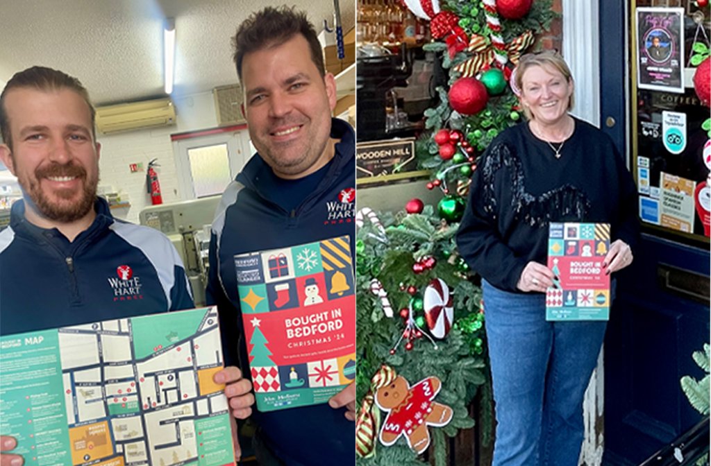 White Hart Press and Papillon with their copies of Bought in Bedford.