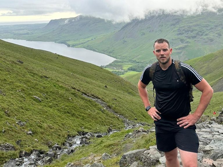 Ian Earey walking in the hills. Image: supplied by Hft