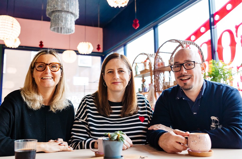 (l-r) Erica Roffe, Julia Course and Paul Hutchinson. Image: Two-D Photography