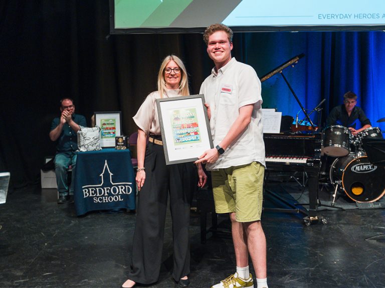 (l-r) Lindsay Ephgrave with Urban Judge the Young Achiever of the Year (14-21). Image: Bedford Independent